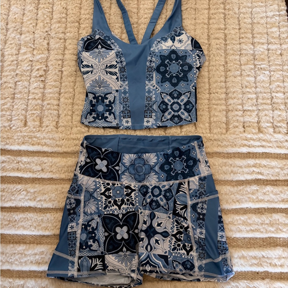 Yoga Democracy Mosaic Top and Shorts